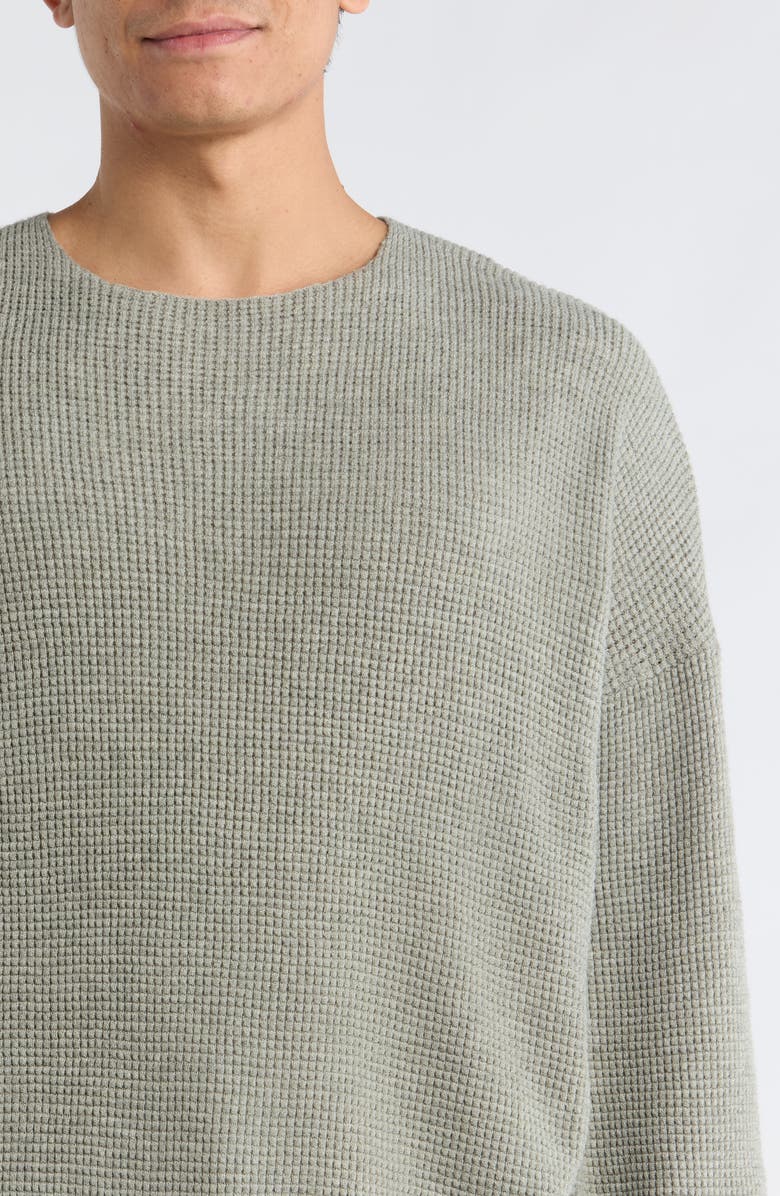 Fear of God Essentials Signature '90s Waffle Knit Sweatshirt, Alternate, color, Concrete Heather