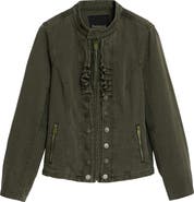 Desigual Ruffle Detail Denim Jacket