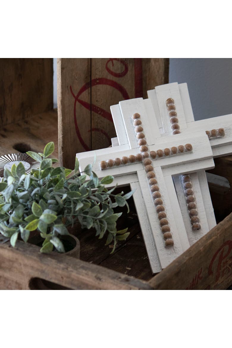 White Cross Wall Decor, Alternate, color, White