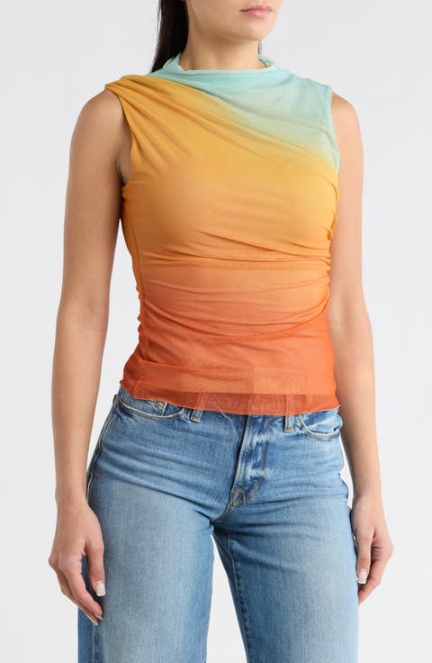 Ombré Sleeveless Mesh Top
