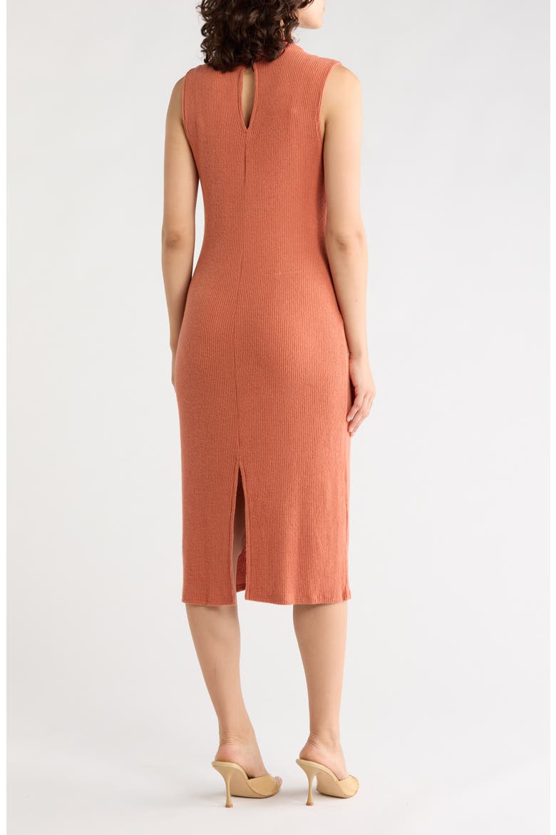 Rib Sleeveless Midi Dress, Alternate, color, ORANGE