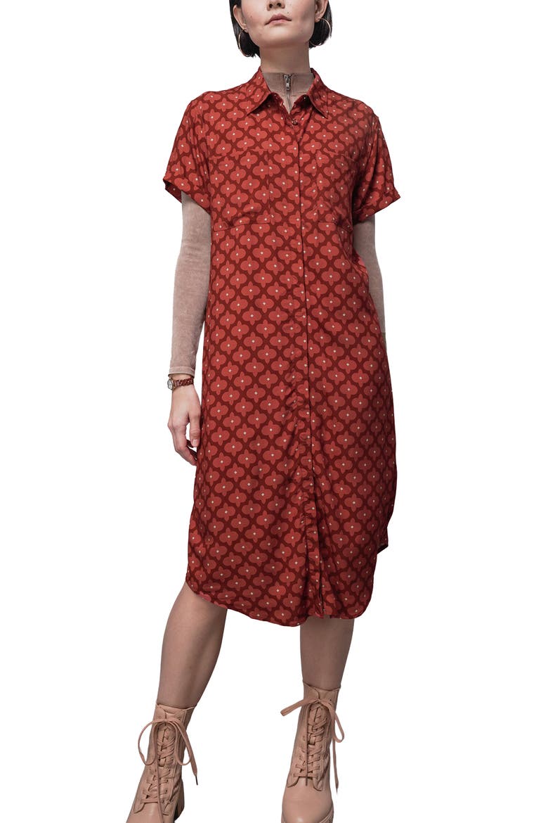 The Empower Shirt Dress, Main, color, MODERN FLEUR CINNAMON