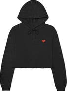 Dalix Pixel Heart Cropped Hoodie