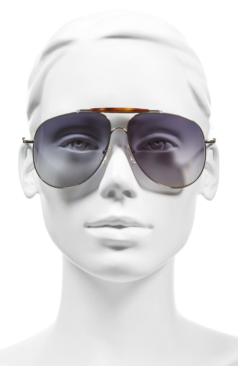 Valentino 60mm Aviator Sunglasses, Alternate, color, 