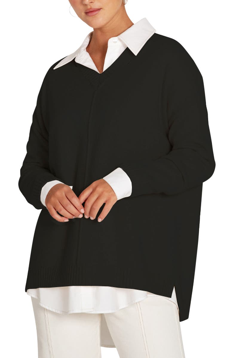 Belle & Bloom Wonder Of You Cashmere Blend Oversized Jumper, Alternate, color, Black