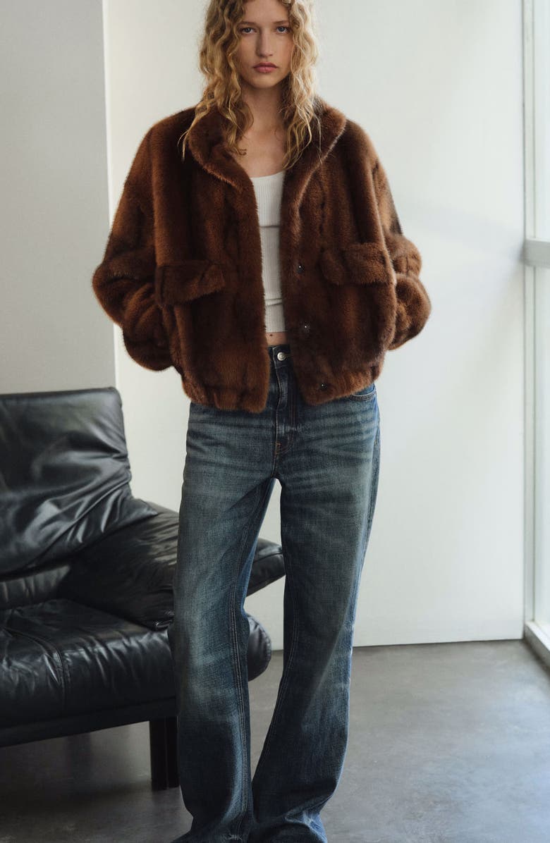 MANGO Faux Fur Jacket, Alternate, color, 