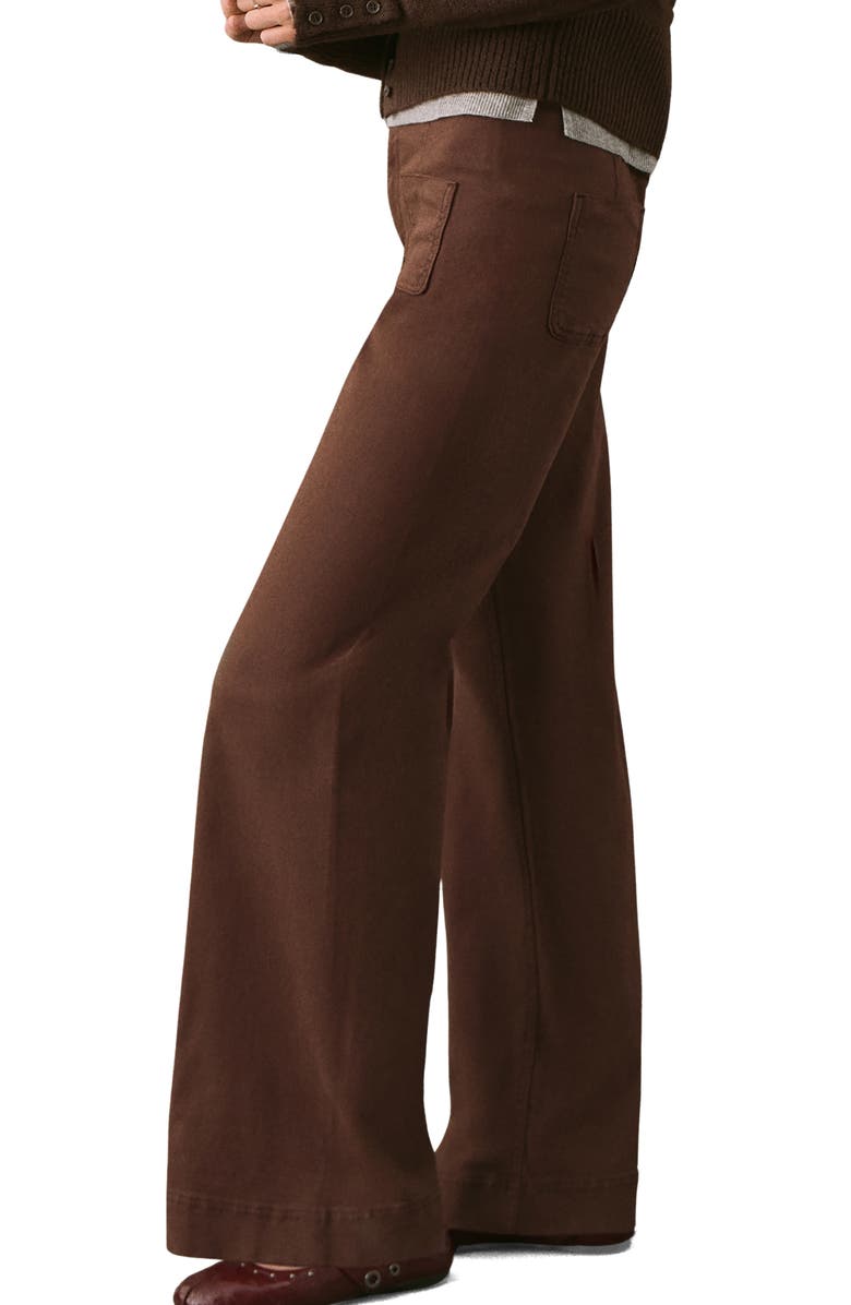 MANGO TEEN Patch Pocket Wide Leg Jeans, Alternate, color, Chocolate