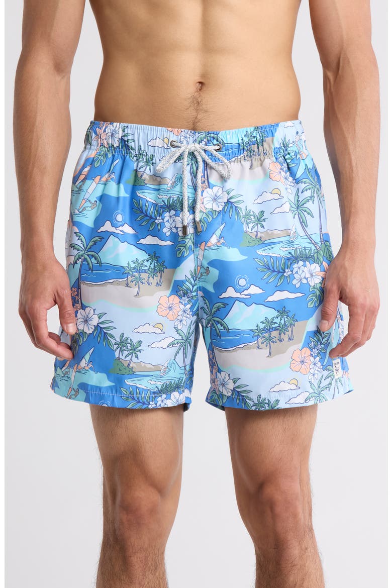 Island Surfer Swim Shorts, Main, color, BLUE