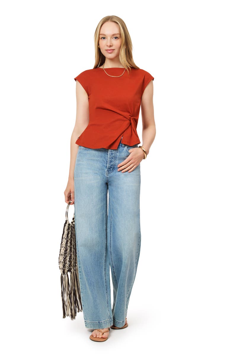 Scotch & Soda Side Gather Top, Alternate, color, Picante