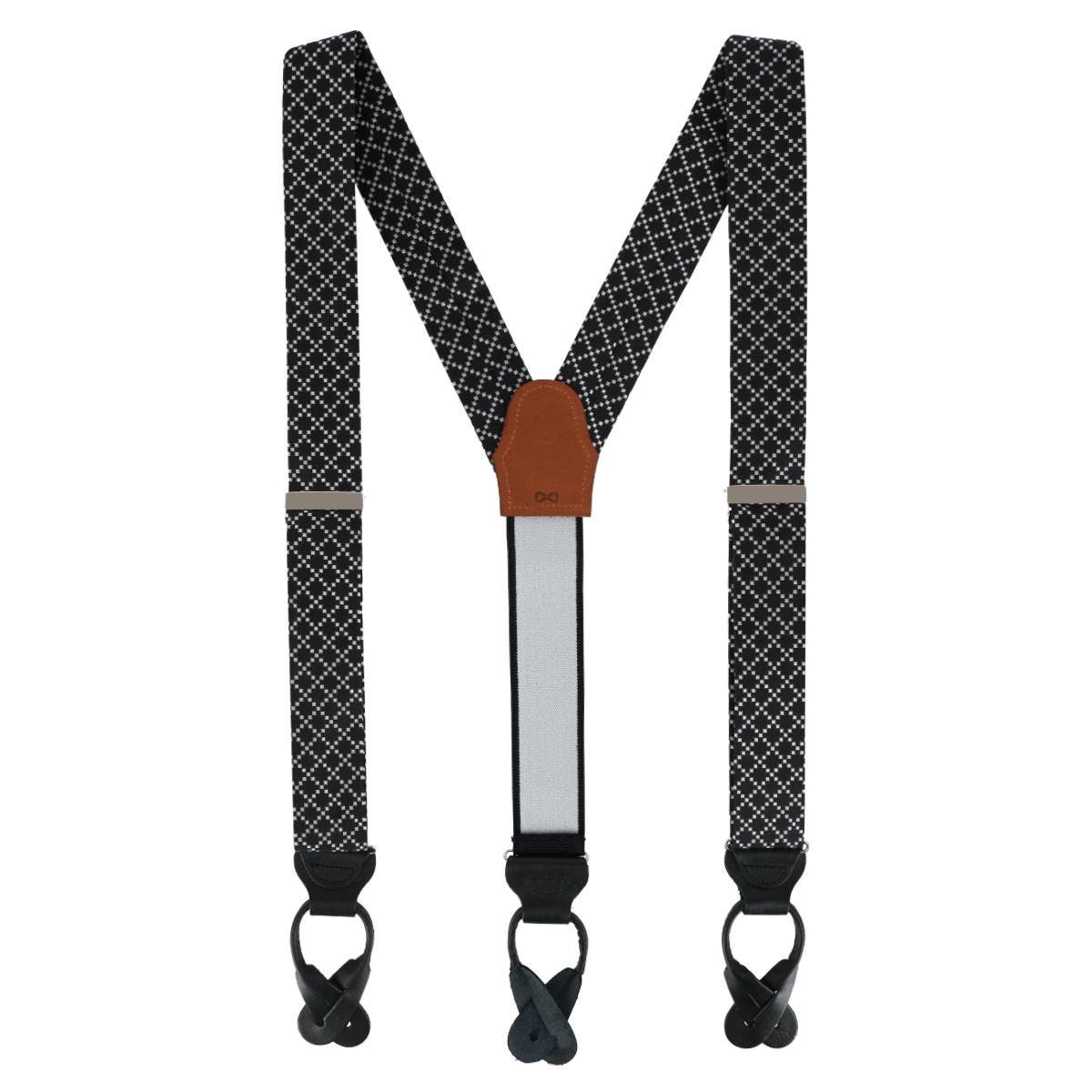Trafalgar Rowan Geometric Pattern Silk Button End Suspenders (braces ...