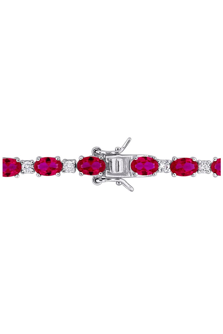 Lab Created Ruby & Lab Created White Sapphire Tennis Bracelet, Alternate, color, RED