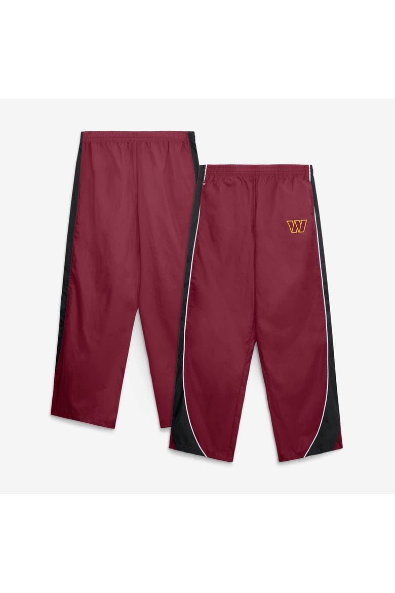 Women's Fanatics Burgundy/Black Washington Commanders Team First Backwards Lateral Nylon Pants, Main, color, Burgundy