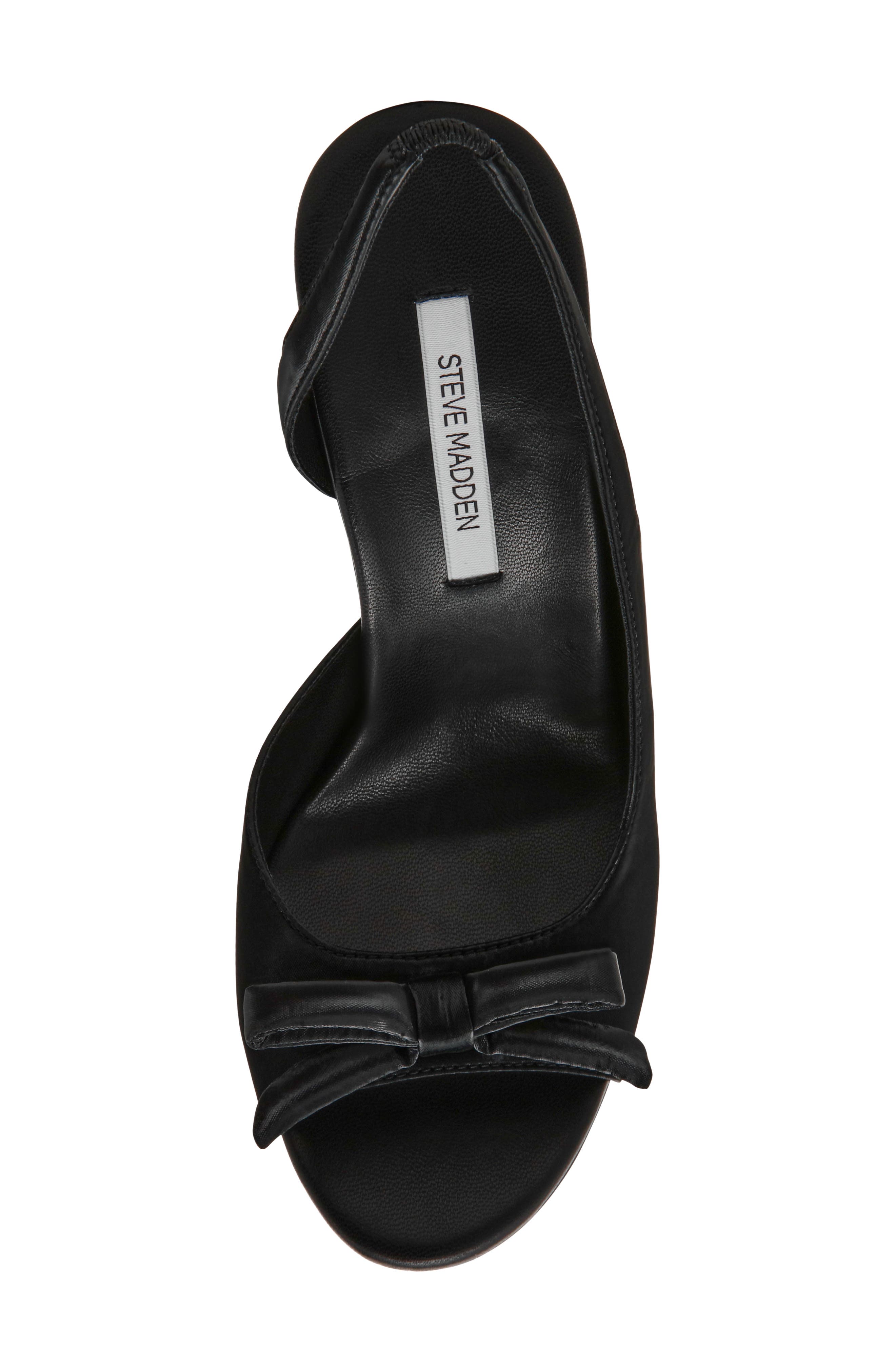 Flounce Slingback Sandal, Alternate, color, BLACK SATIN