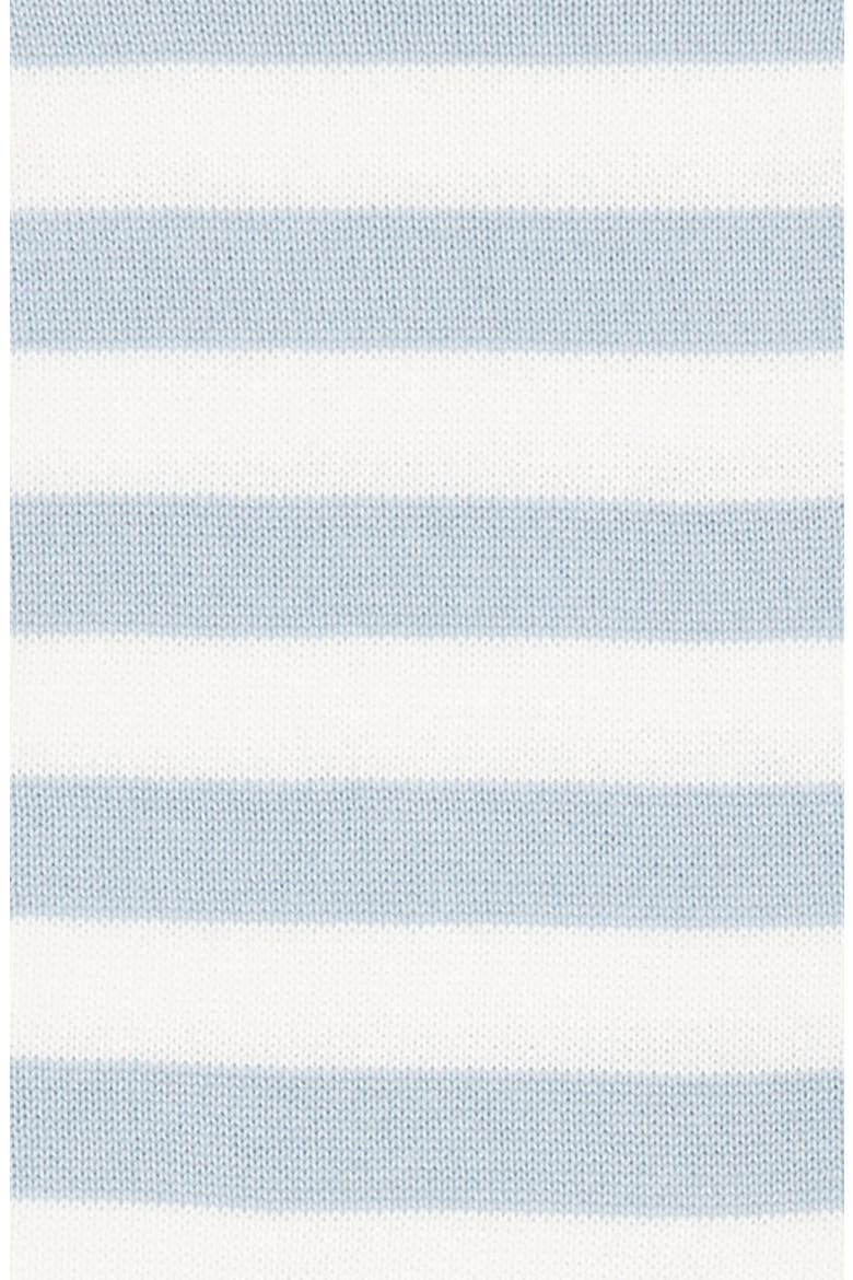 Kids' Sweater Footie, Alternate, color, BLUE FLAX- IVORY STRIPE