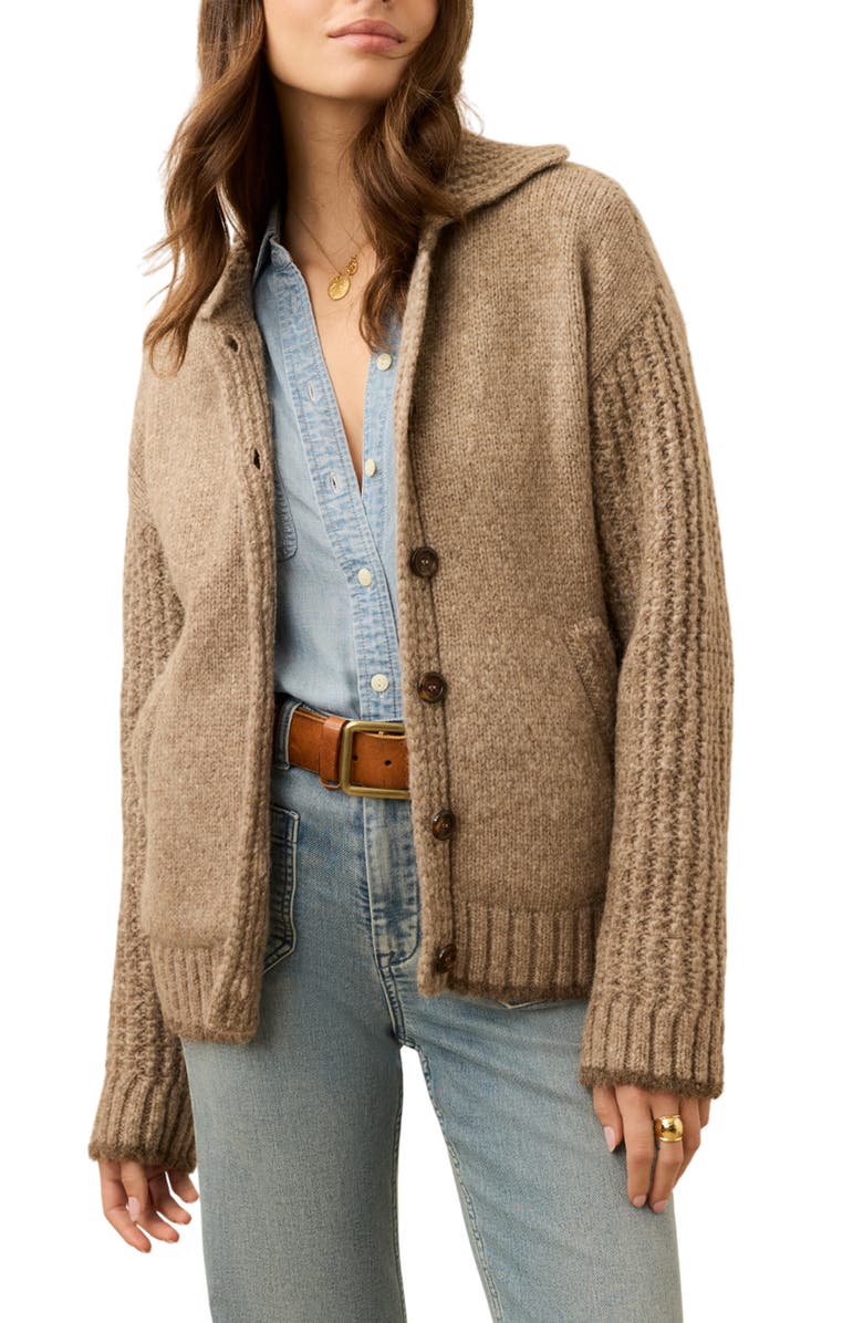 Faherty Lost Trails Alpaca Blend Cardigan, Main, color, Oatmeal
