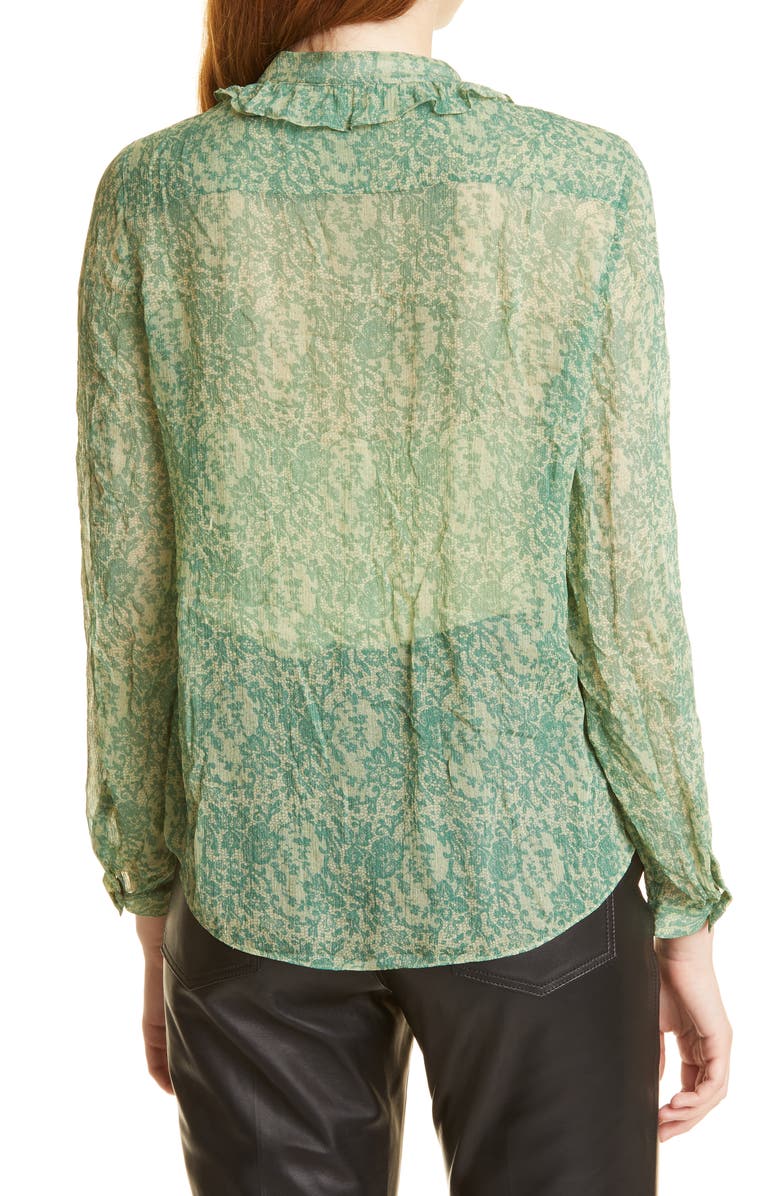 Rebecca Taylor Floral Silk Chiffon Blouse, Alternate, color, 