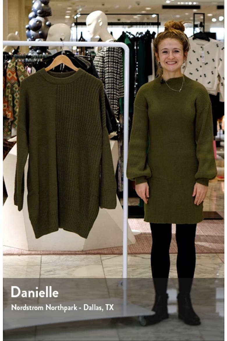 Long Sleeve Contrast Rib Sweater Dress video