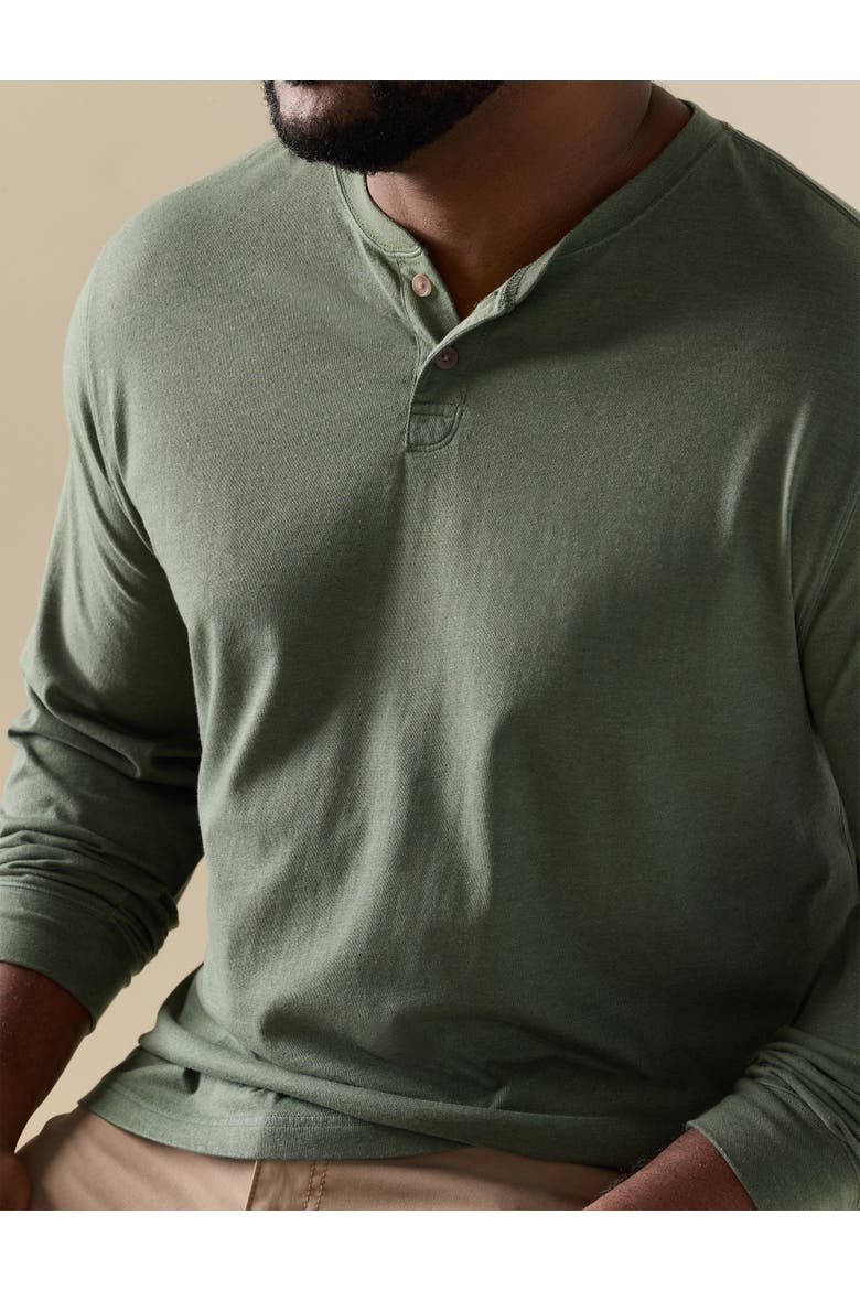 Big & Tall Garment-Dyed Henley Shirt, Alternate, color, THYME