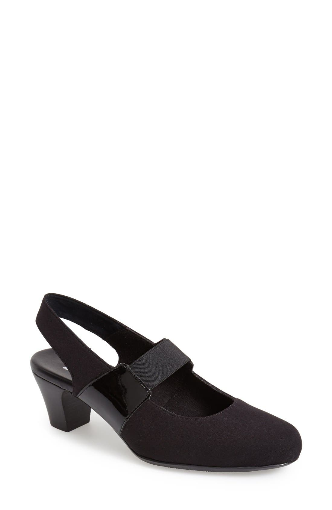 'Ella' Slingback Pump, Main, color, BLACK