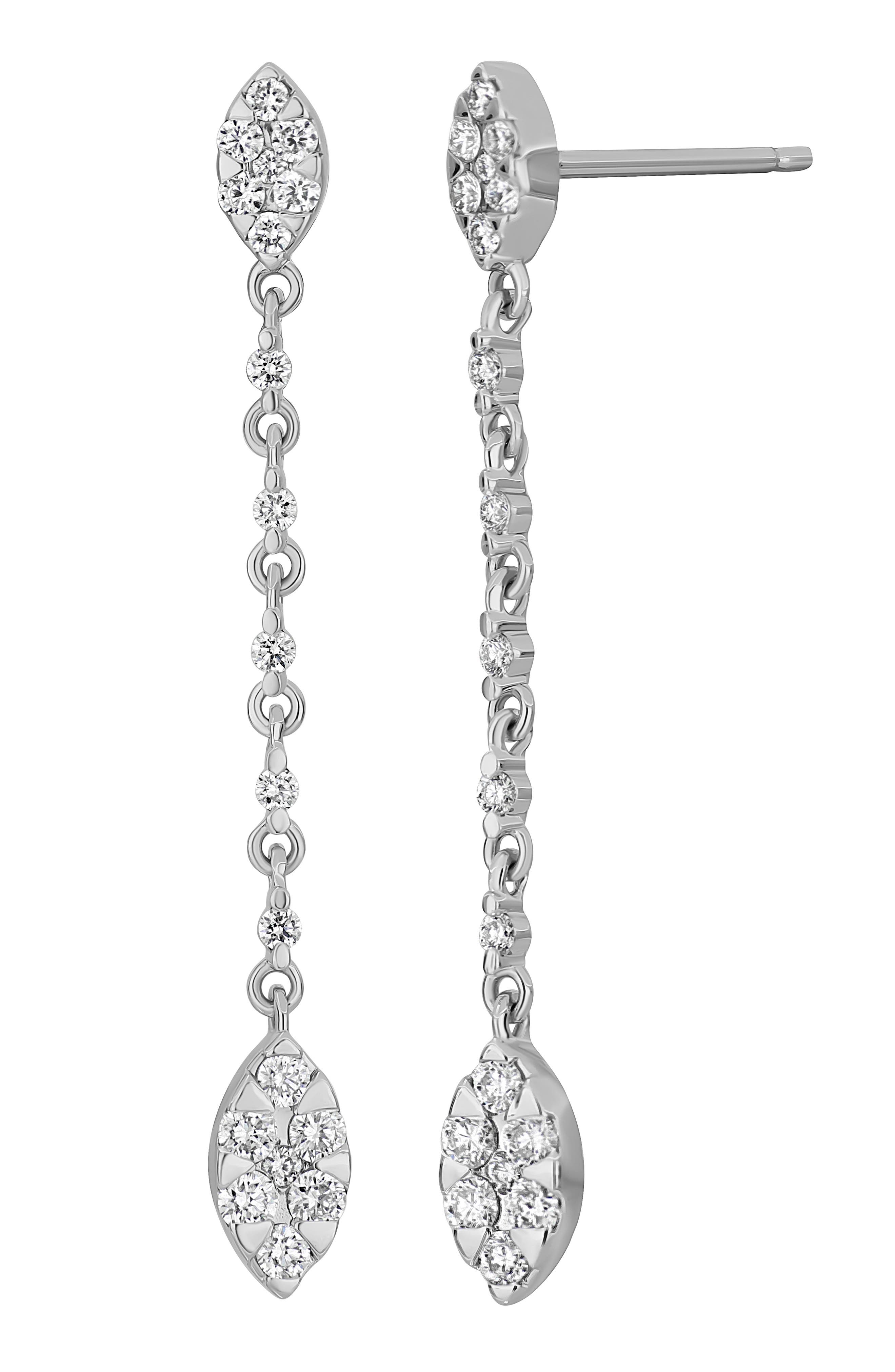 Mika 18k Gold Diamond Linear Earrings