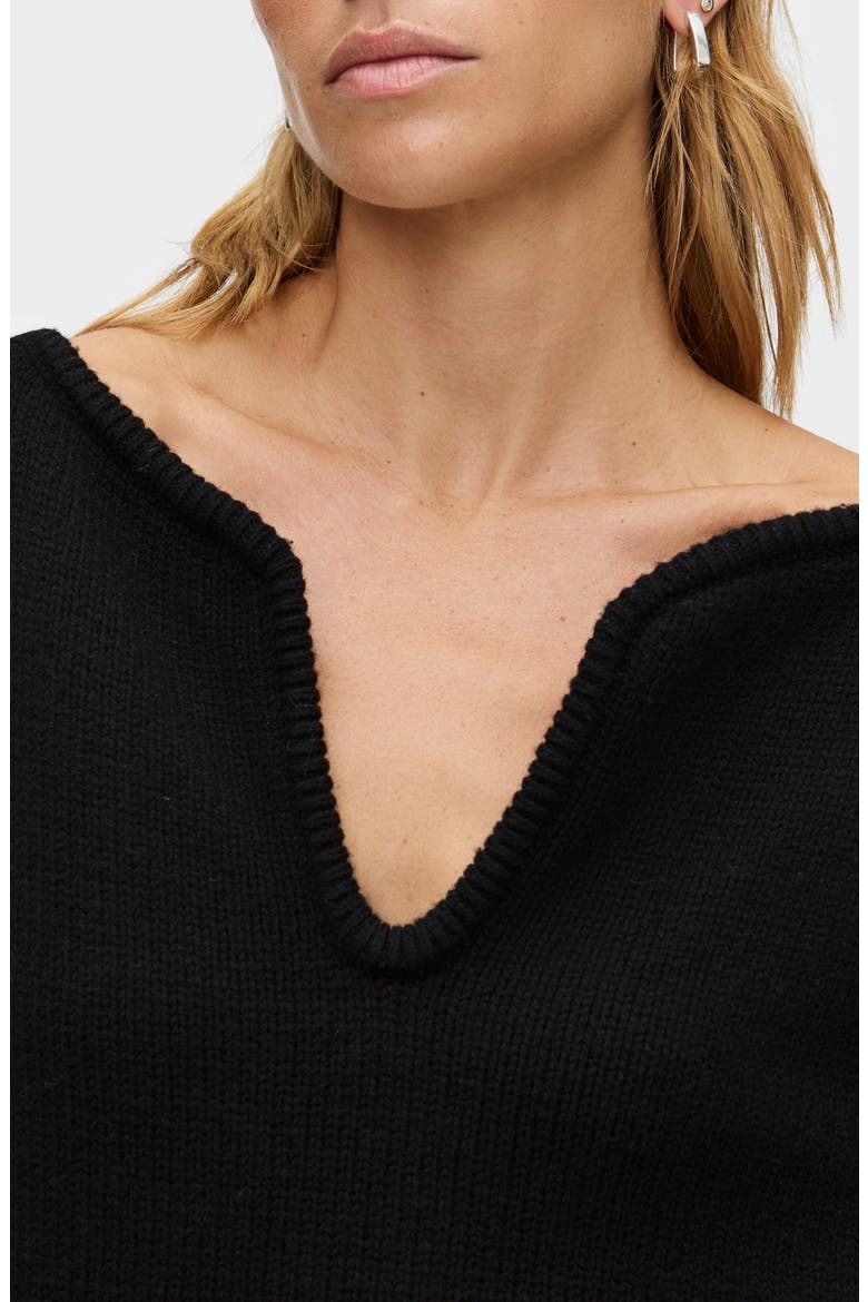 Dominique Wide Neck Sweater, Alternate, color, BLACK