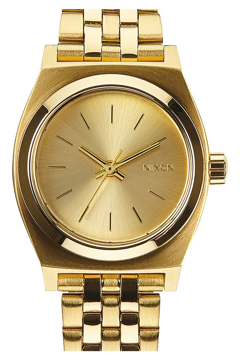 'The Small Time Teller' Bracelet Watch, 26mm, Main, color, ALLGOLD