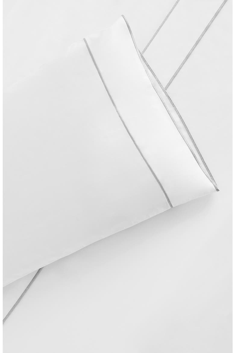 Framed 600 Thread Count Sateen Sheet Set, Alternate, color, GREY/ WHITE