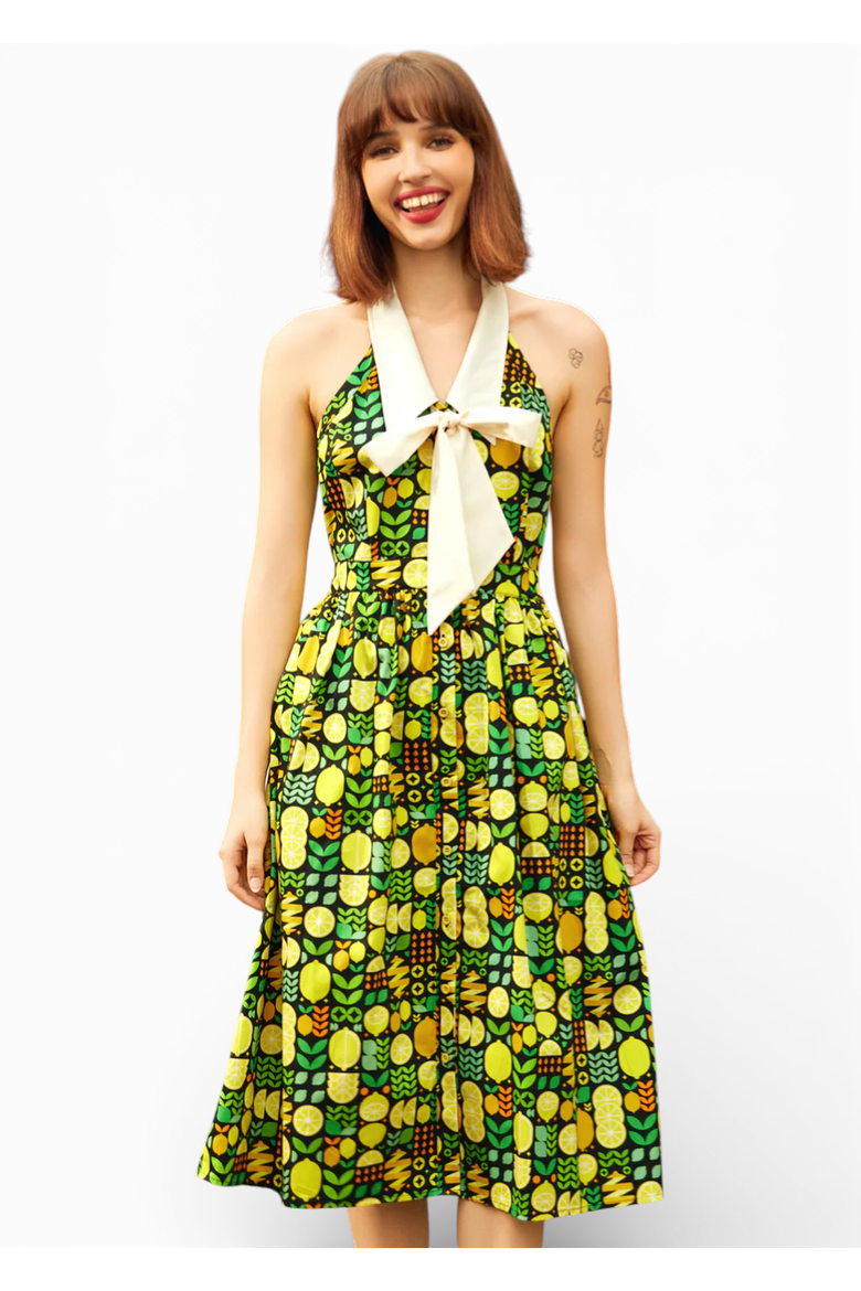 Main Squeeze Mod Midi Dress, Main, color, Lemon Drop