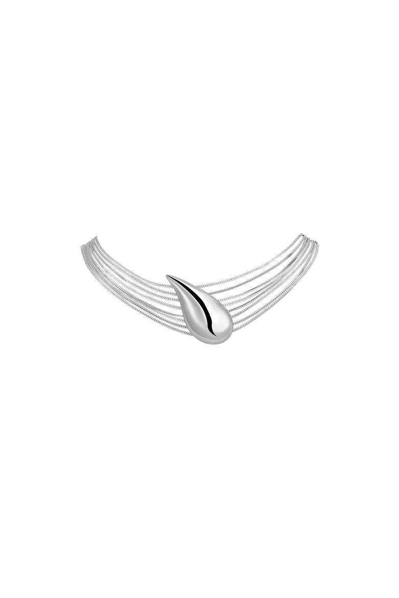 Droplet Necklace, Main, color, Silver