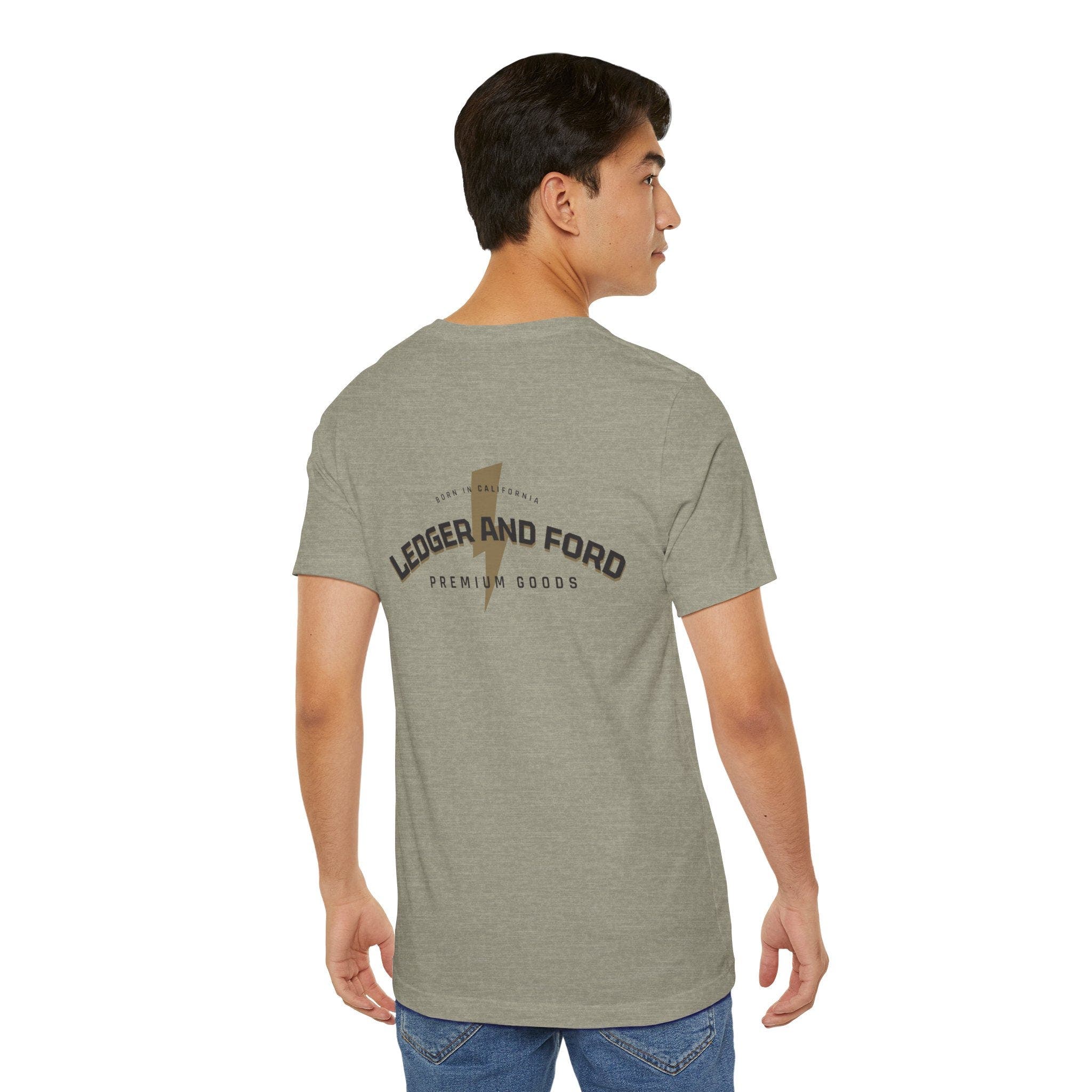 Ledger & Ford L&F Lightning Bolt Graphic Tee in Stone 