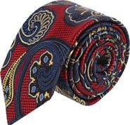 Trafalgar Roman Exploded Paisley Stately Silk Necktie