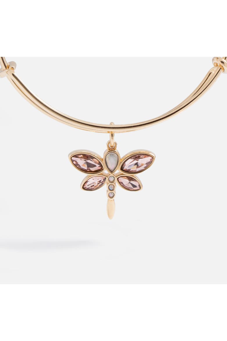 Crystal Dragonfly Bangle, Alternate, color, Gold