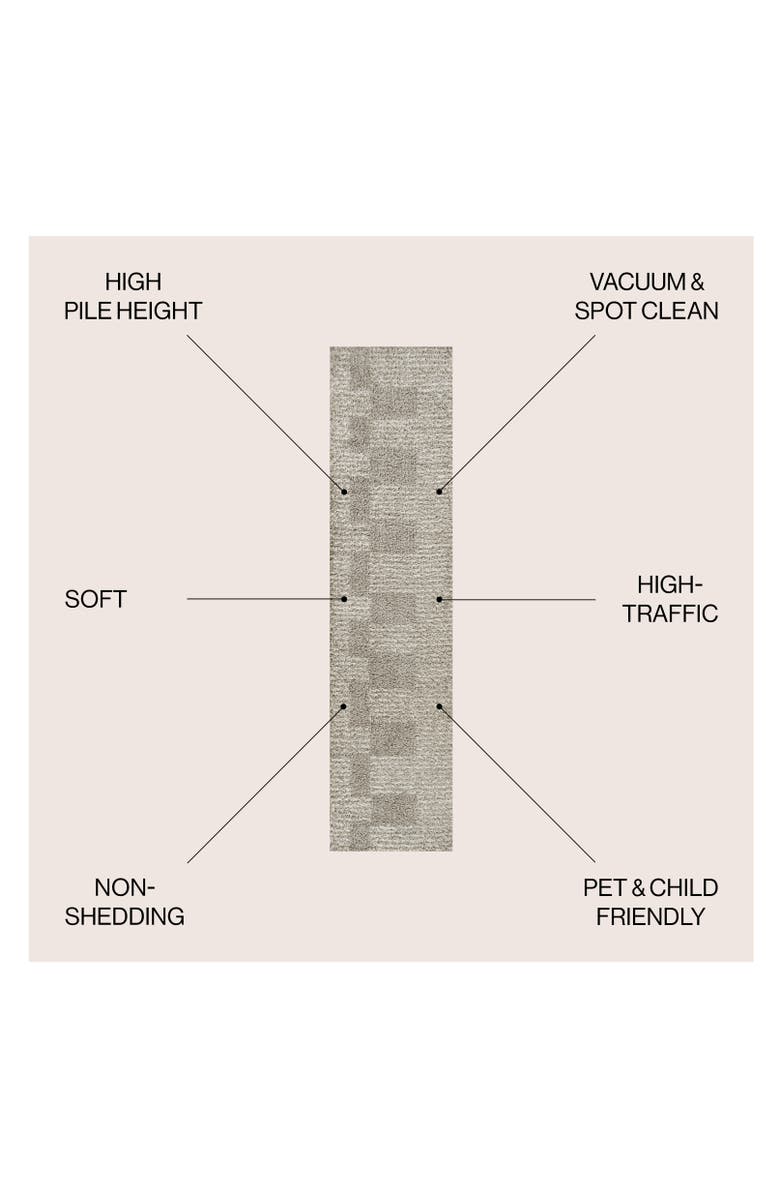 JONATHAN Y Petra Abstract Stripe Geometric Shag Area Rug, Alternate, color, Gray/Ivory