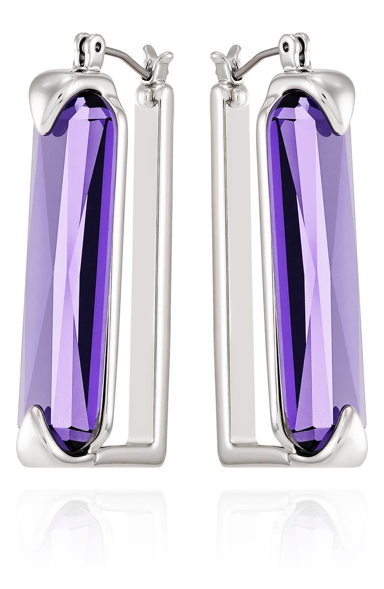 Vince Camuto Purple Crystal Hoop Earrings, Alternate, color, 