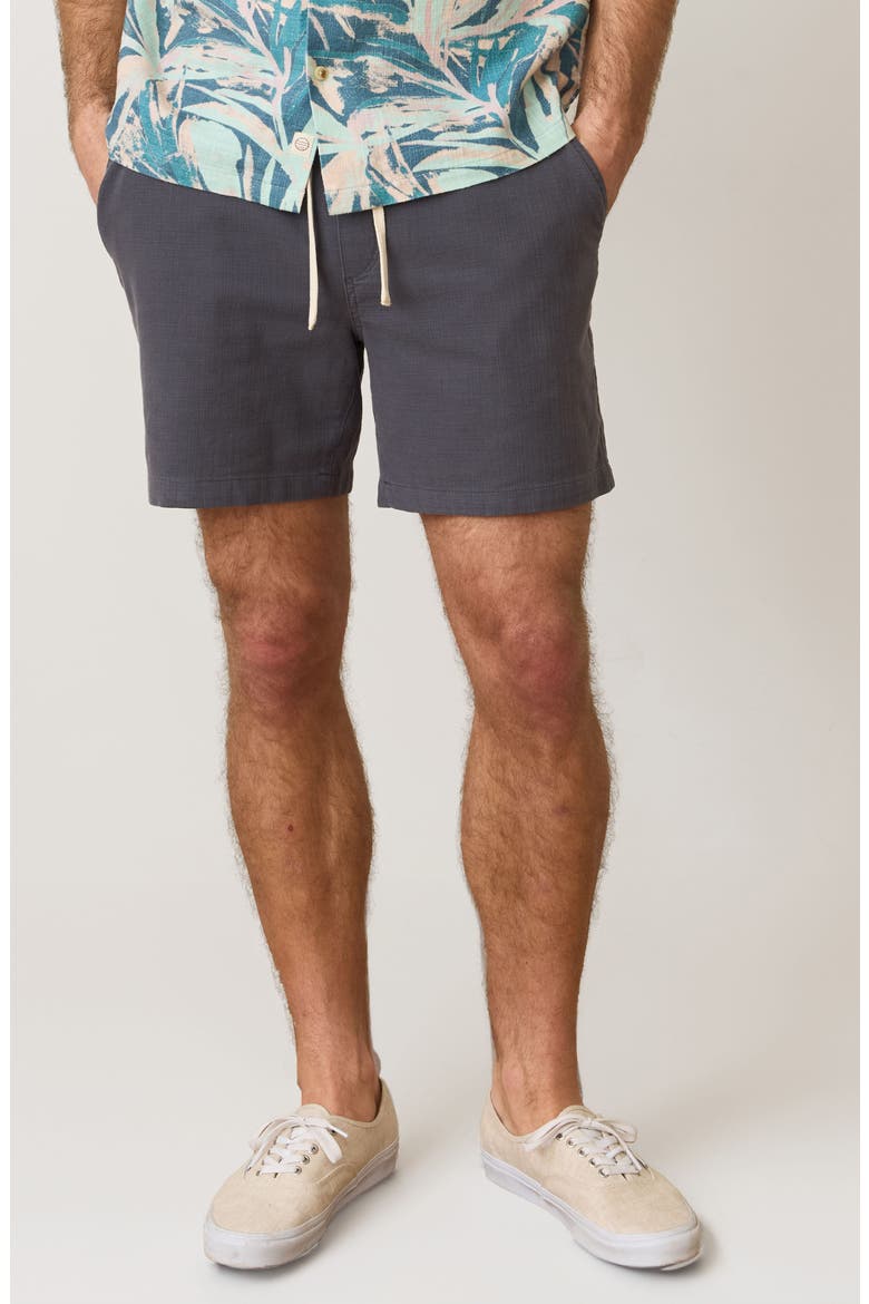Saturday 6-Inch Drawstring Beach Shorts, Main, color, FADED BLACK