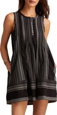 Lucky Brand Pintuck Sleeveless Cotton Mini Sundress