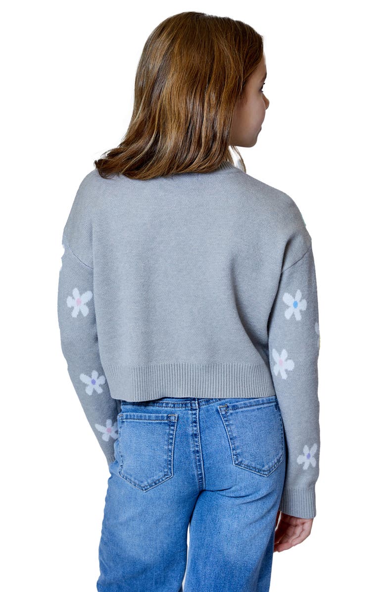 Design History Kids' Floral Pullover Sweater, Alternate, color, Marble Heather