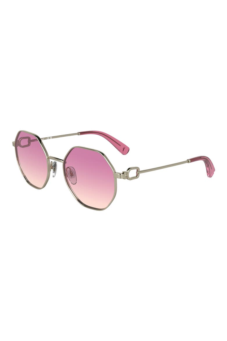 Le Foulonné 52mm Gradient Round Sunglasses, Alternate, color, GOLD/ GRADIENT PINK