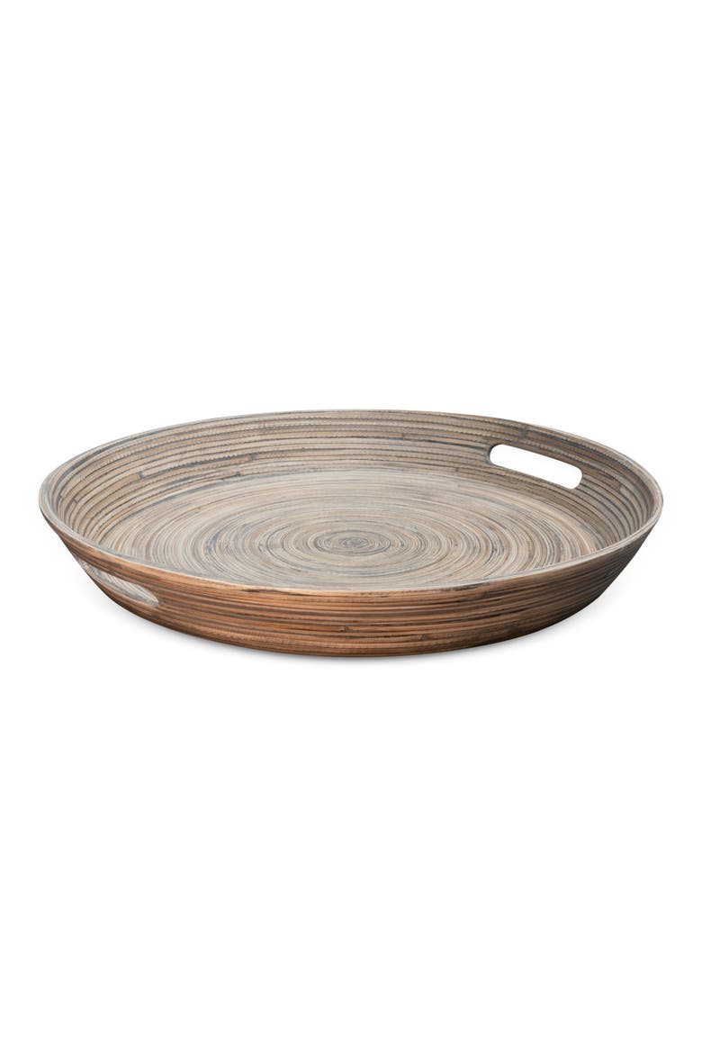 Serving Tray w/ Handles, Main, color, Black Bamboo