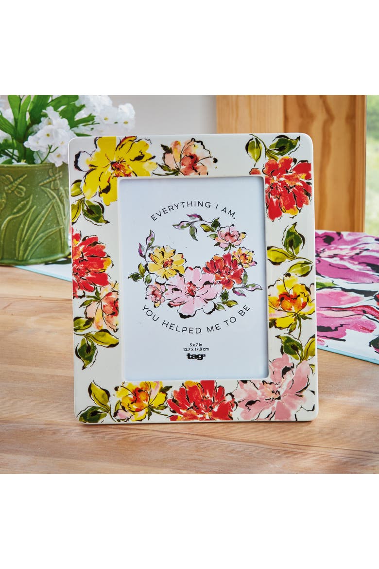 In Bloom Photo Frame 5X7 Multi Earthenware Spring, Alternate, color, White