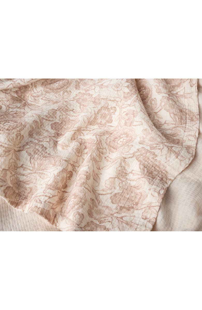 Coyuchi Balboa Organic Matelassé Print Throw, Alternate, color, Undyed W/ Antique Rose
