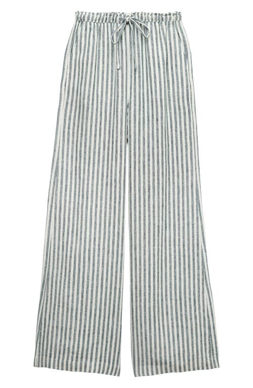 M&S Linen Palazzo Pants in Black Mix at Nordstrom, Size 8