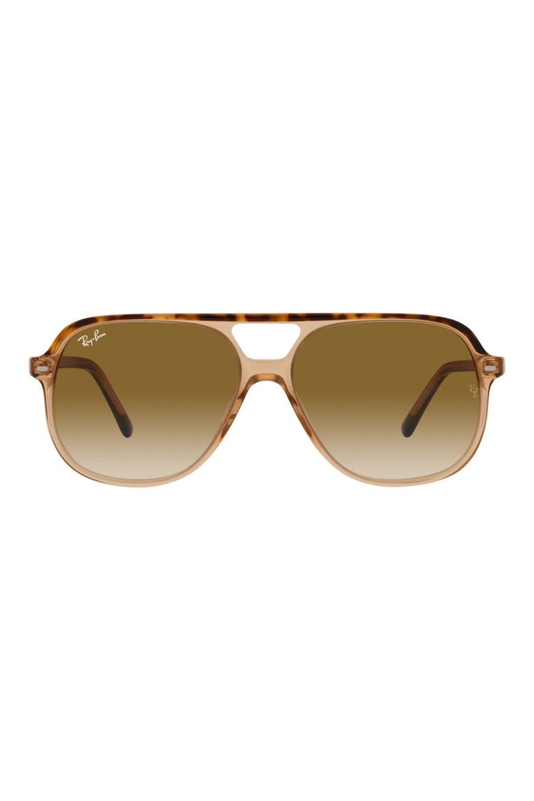 60mm Navigator Sunglasses, Main, color, HAVANA BROWN/ CLEAR BROWN