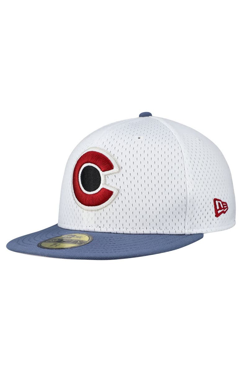 New Era Men's New Era White/Navy Colorado Avalanche Mesh Crown Two-Tone 59FIFTY Fitted Hat, Alternate, color, White