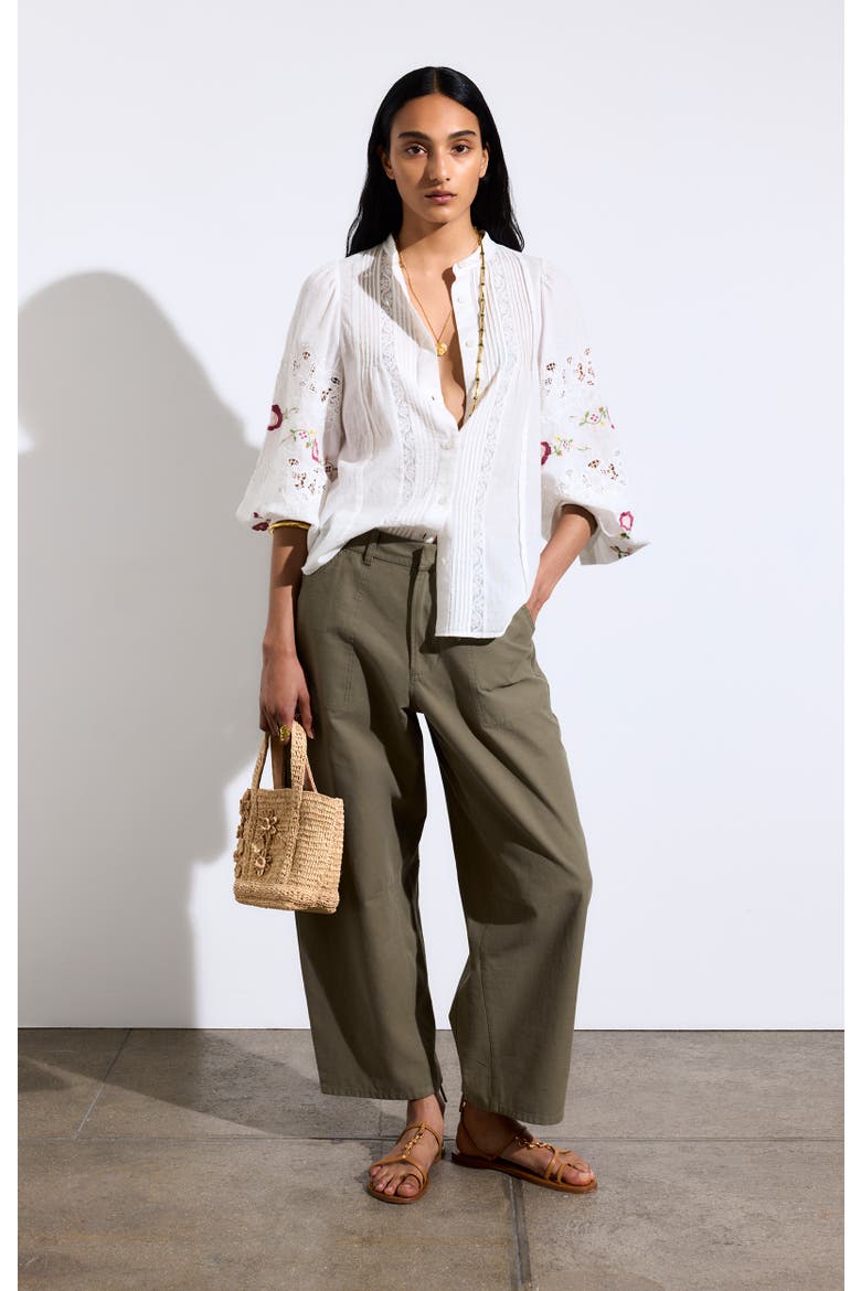 Cargo Wide Leg Trousers, Alternate, color, Vegetal