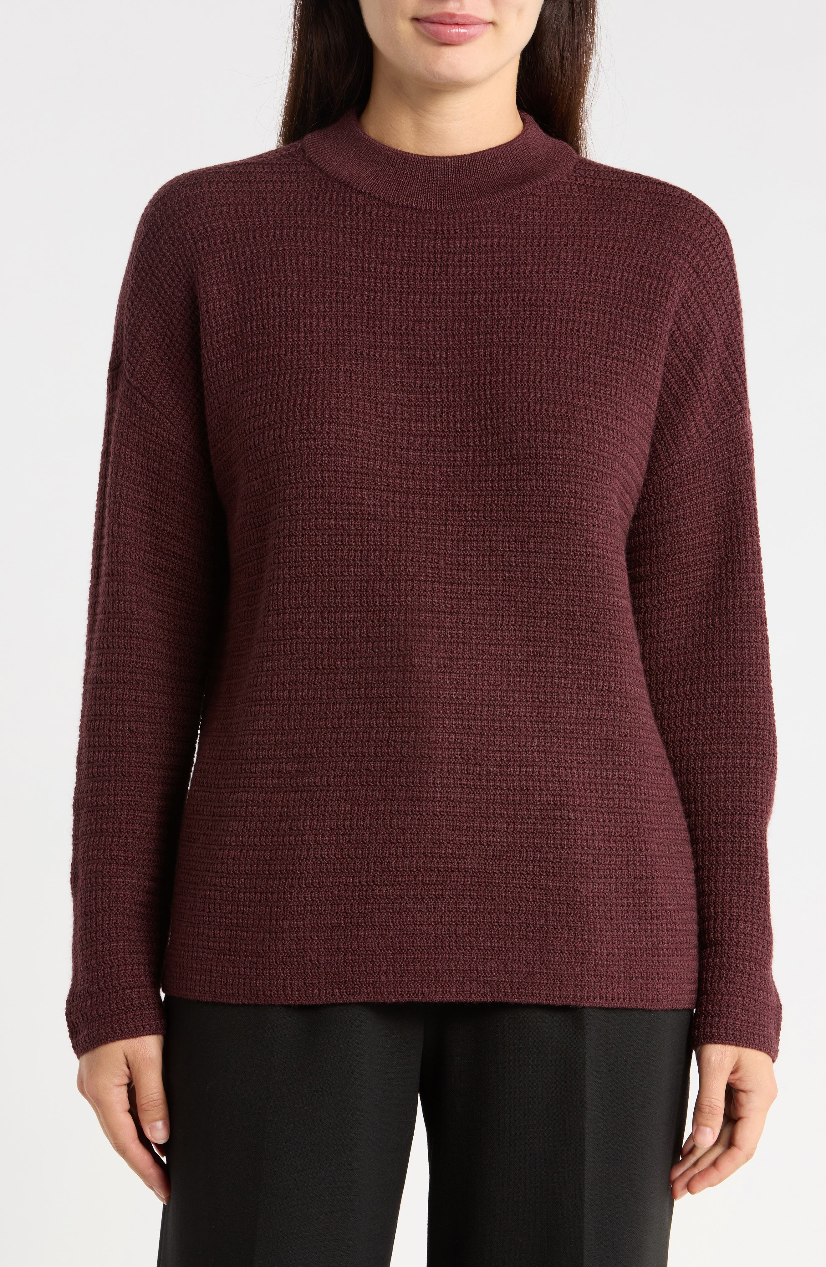 Merino Wool Mock Neck Sweater