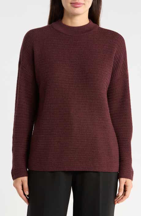 Merino Wool Mock Neck Sweater