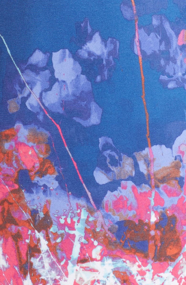 Adrianna Papell Floral Border Print Scuba Sheath Dress, Alternate, color,