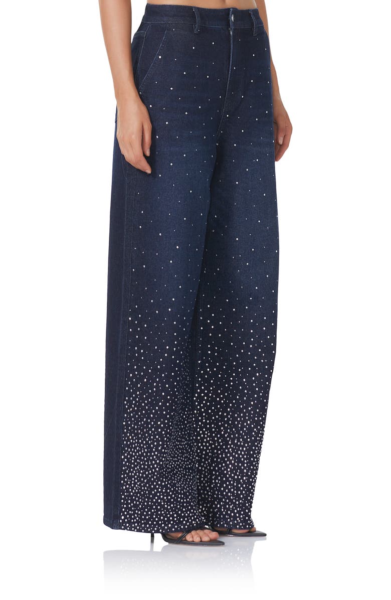 AFRM Ronny Rhinestone Wide Leg Jeans, Alternate, color, 