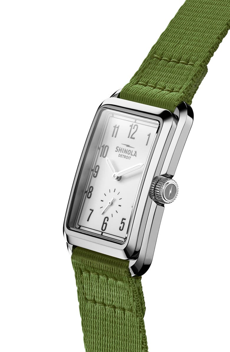 Shinola Omaha Rectangular Braided Nylon Strap Watch, 26mm x 37mm, Alternate, color, 